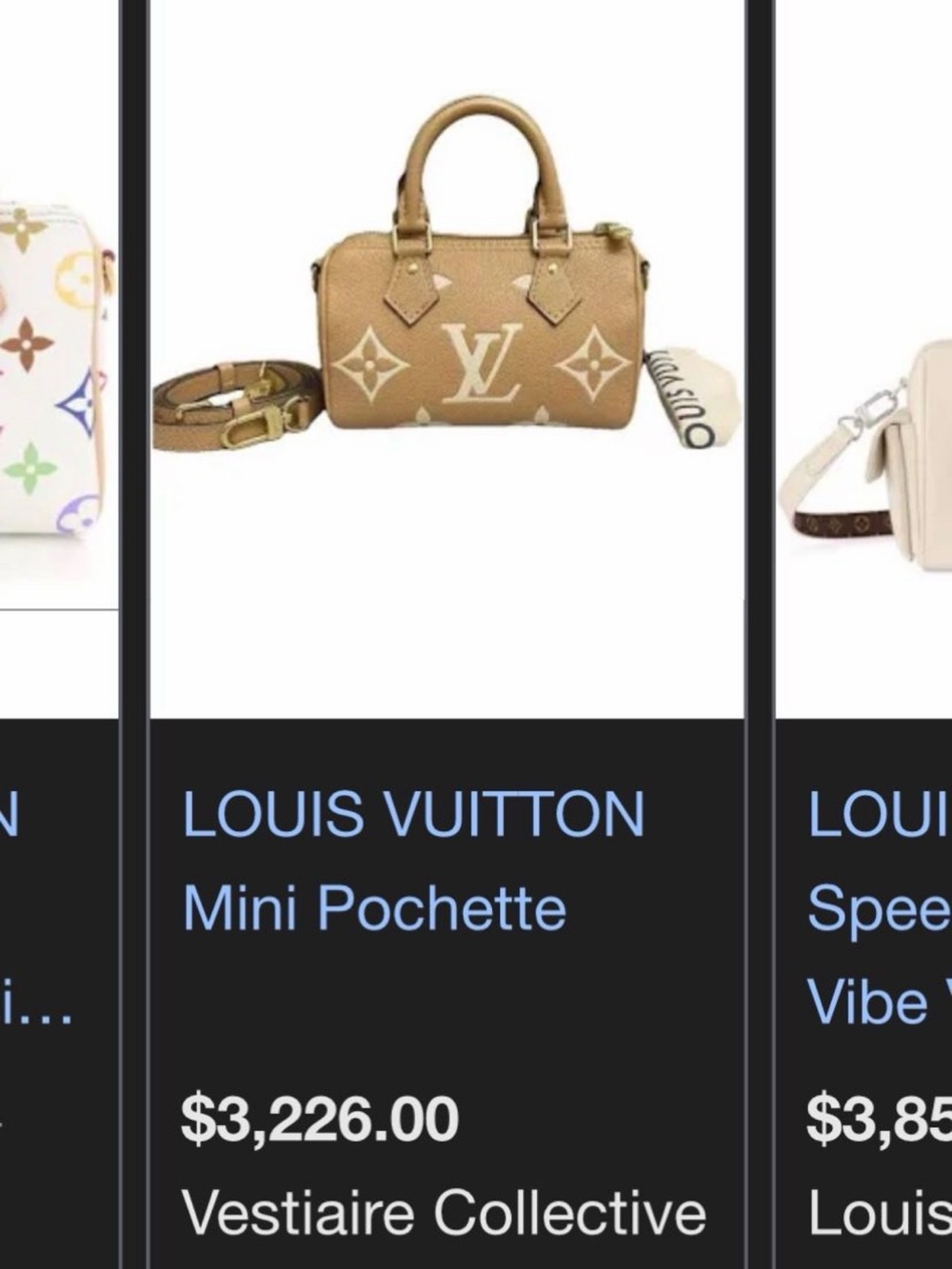 Louis Vuitton Tan and White nano Mini Speedy bag - Picture 5 of 5